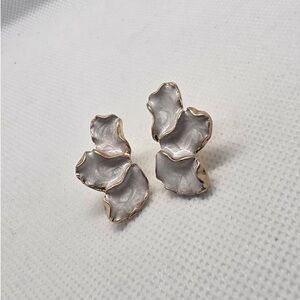 Chic Gold and Silver Floral Earrings